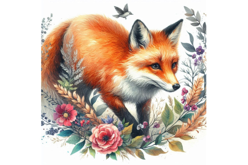 fox-hand-drawn-watercolor-illustration