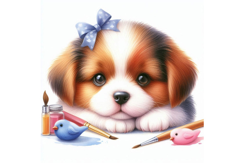 cute-dog-watercolor-puppy-dog-illustration