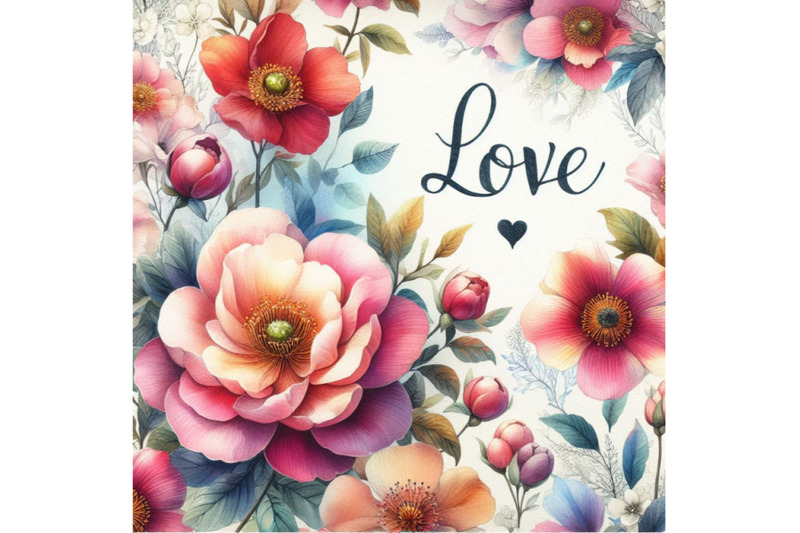 watercolor-flower-background-love-text