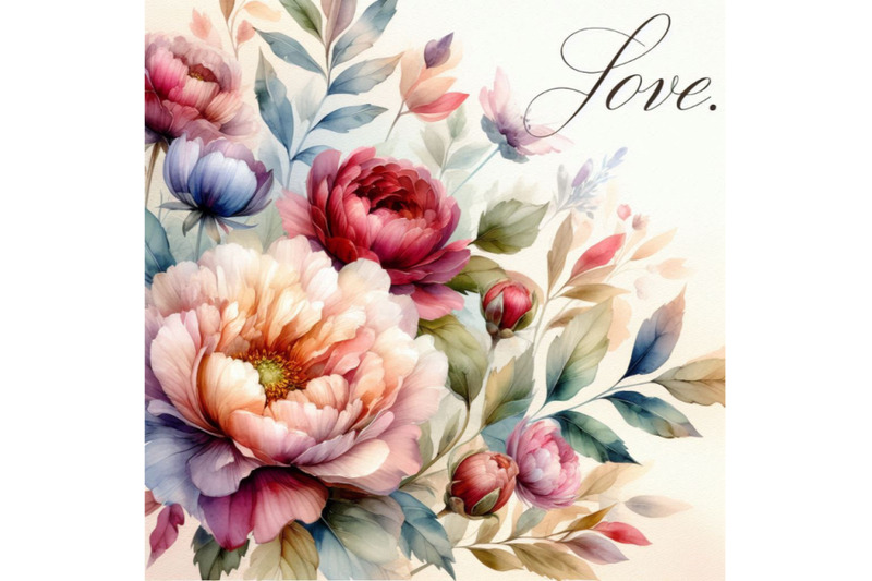 watercolor-flower-background-love-text