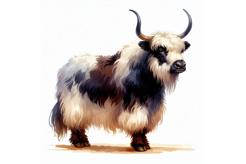 yak-hand-drawn-watercolor-illustration