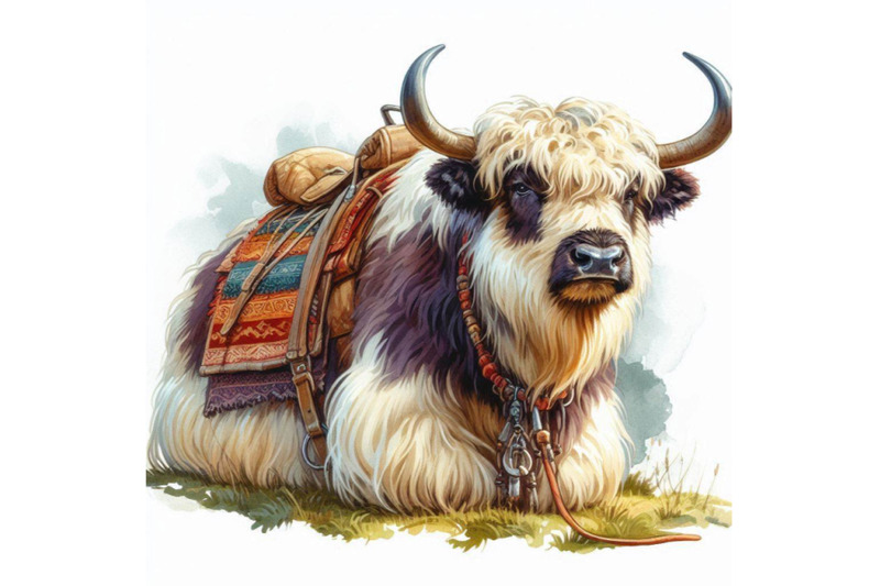 yak-hand-drawn-watercolor-illustration