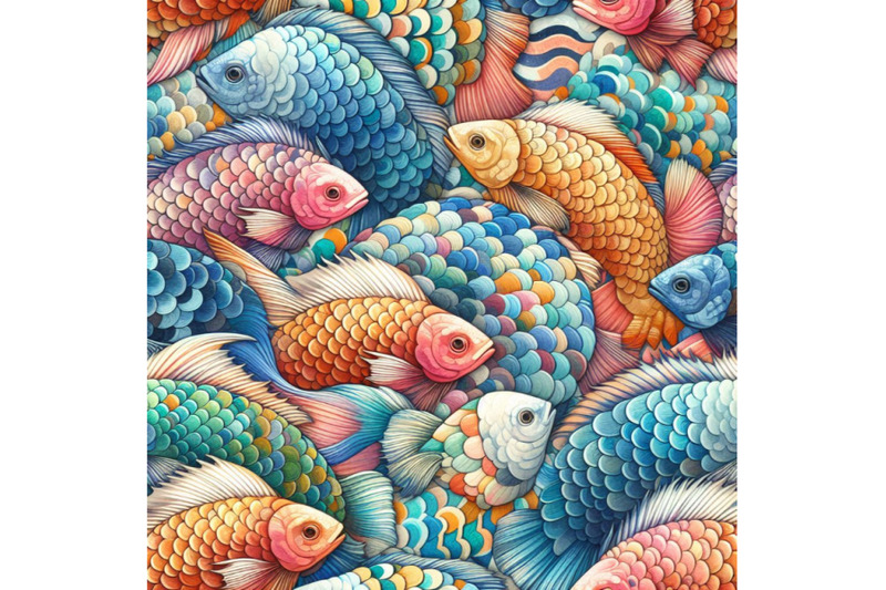 watercolor-textured-fish-scale-seamless-pattern