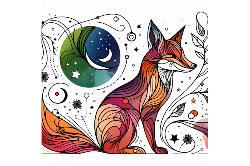 fox-hand-drawn-watercolor-illustration