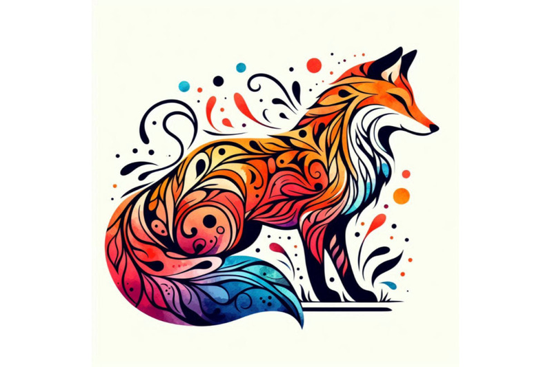 fox-hand-drawn-watercolor-illustration