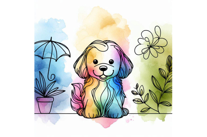 cute-dog-watercolor-puppy-dog-illustration