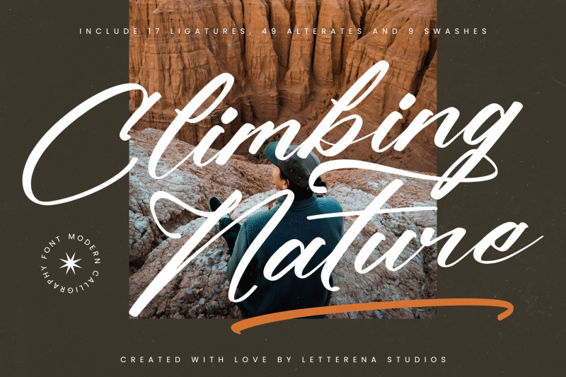 climbing-nature-modern-calligraphy-font