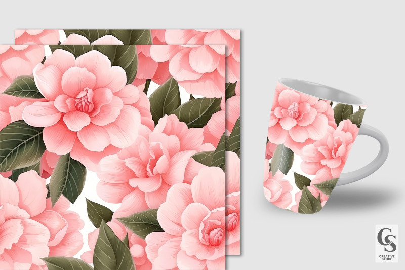 pink-camellia-flowers-digital-papers