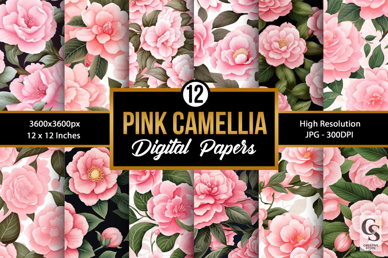 pink-camellia-flowers-digital-papers