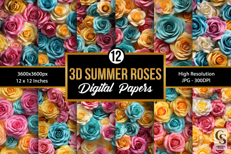 summer-3d-roses-seamless-patterns