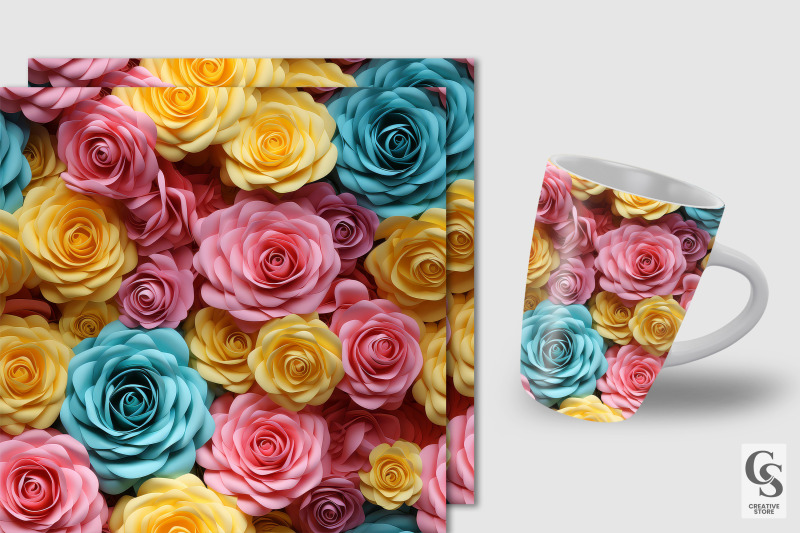 summer-3d-roses-seamless-patterns