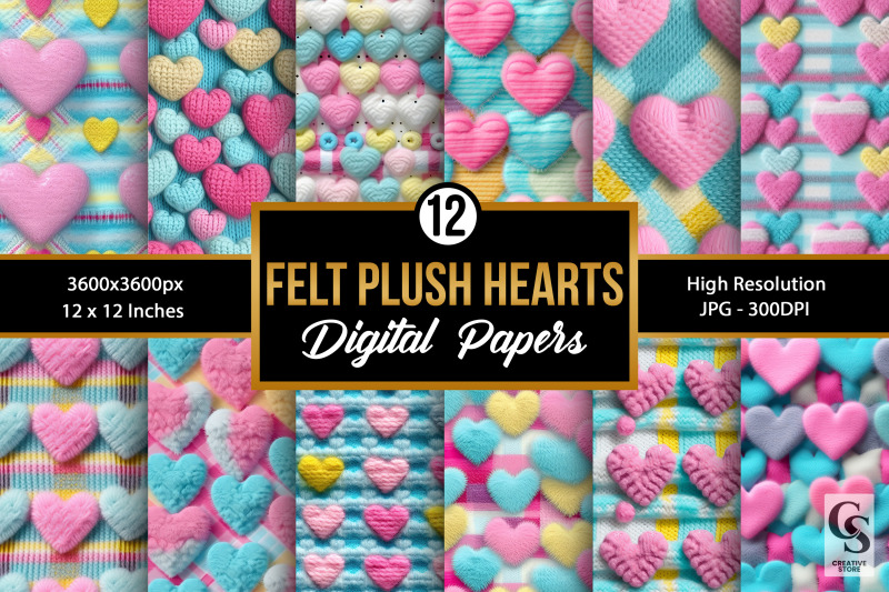 summer-felt-plush-hearts-digital-papers