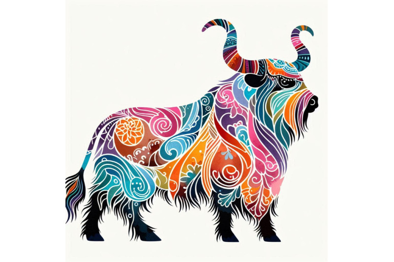 yak-hand-drawn-watercolor-illustration