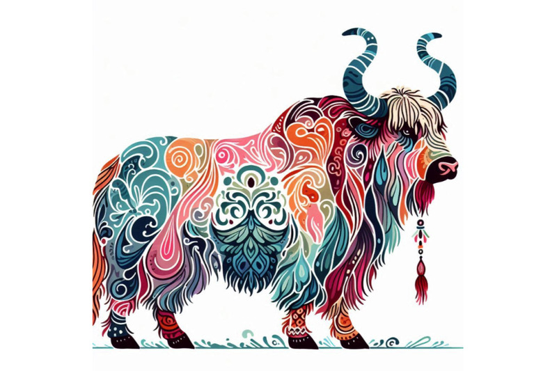 yak-hand-drawn-watercolor-illustration