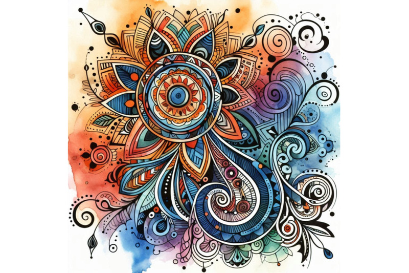 ethnic-ornament-watercolor-background