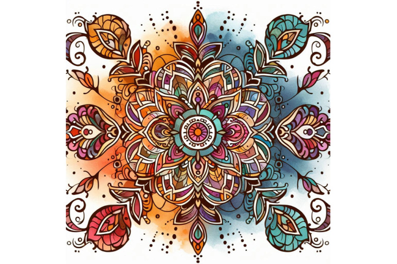 ethnic-ornament-watercolor-background