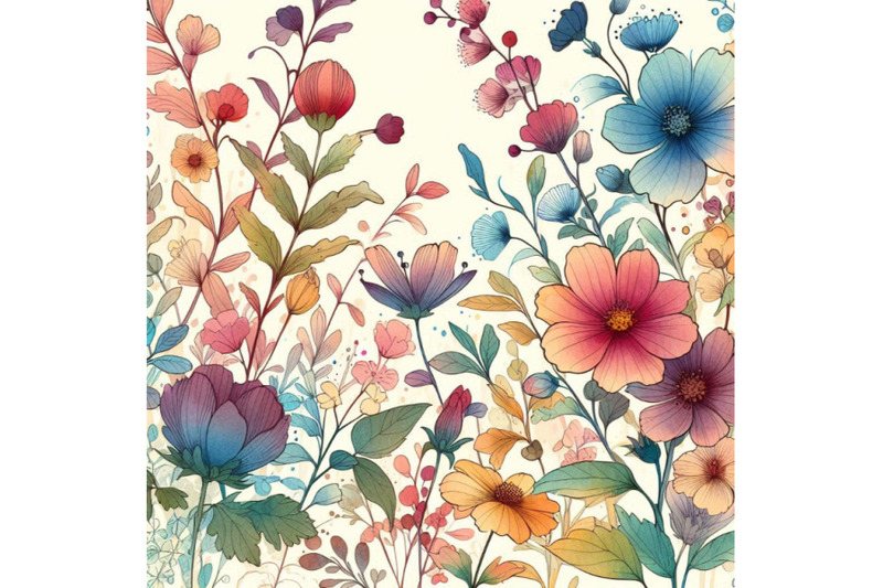 garden-flowers-background-watercolor