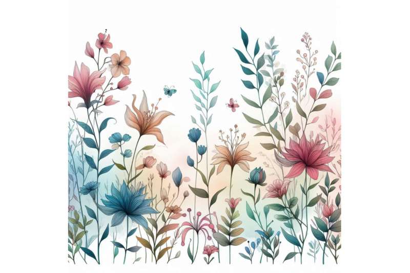 garden-flowers-background-watercolor