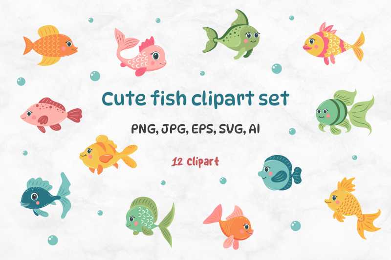 cute-fish-clipart-set