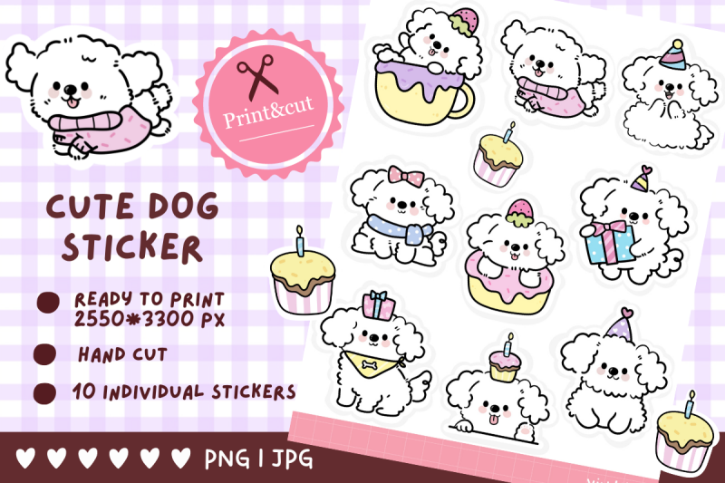 cute-poodle-dog-sticker-kawaii-animals-funny-dog-stickers