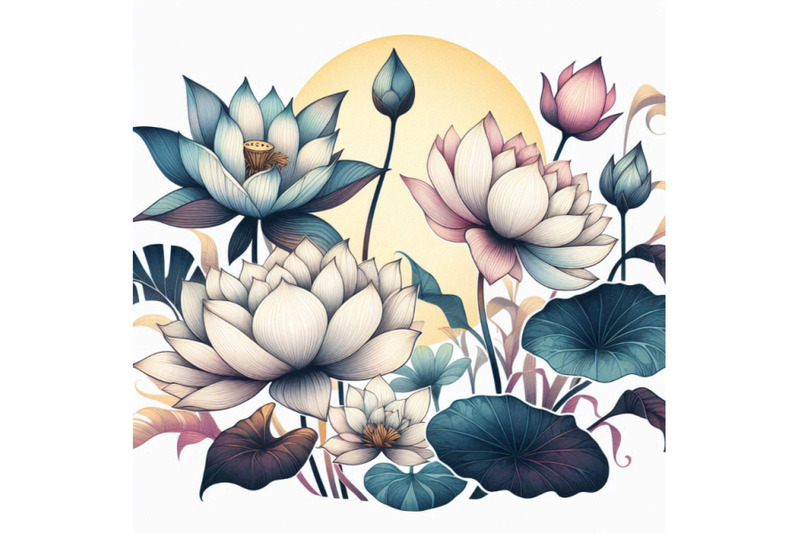 white-lotus-watercolor-botanical-illustration