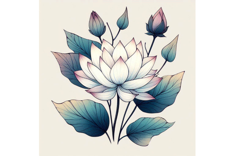 white-lotus-watercolor-botanical-illustration