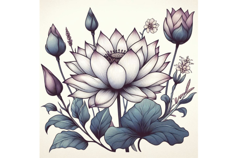 white-lotus-watercolor-botanical-illustration