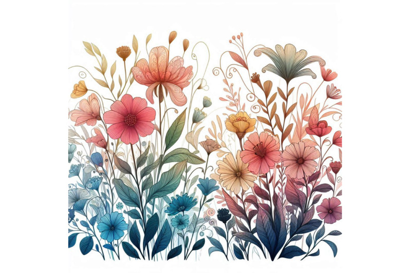 garden-flower-background-watercolor