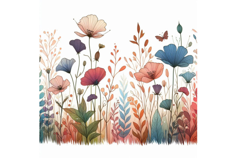 garden-flower-background-watercolor