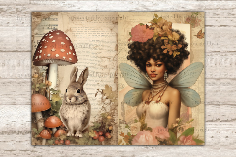 fairy-junk-journal-paper-vintage-collage-sheet-set