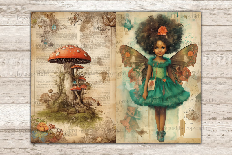 fairy-junk-journal-paper-vintage-collage-sheet-set