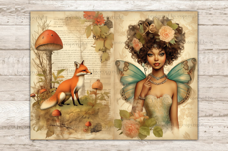 fairy-junk-journal-paper-vintage-collage-sheet-set