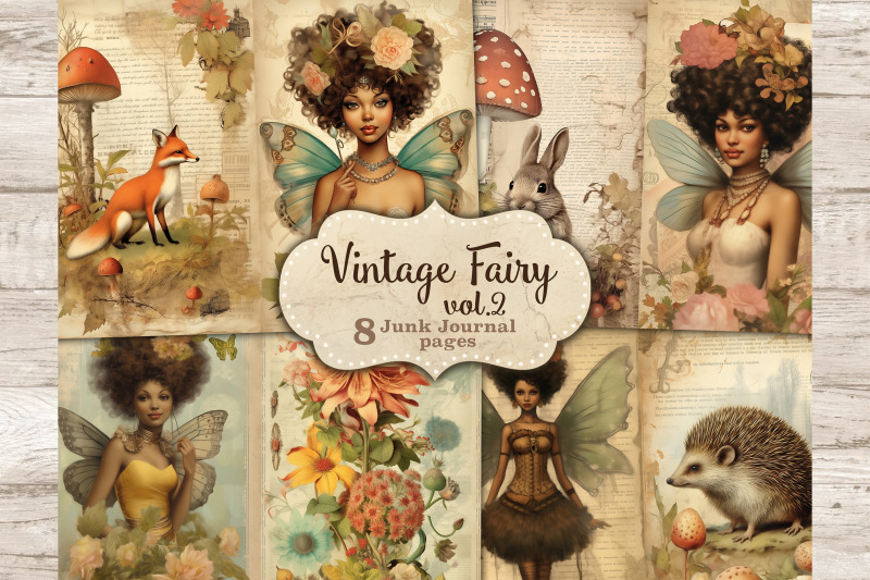 fairy-junk-journal-paper-vintage-collage-sheet-set