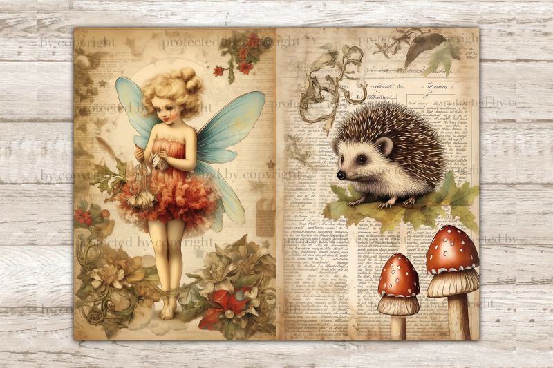 vintage-fairy-junk-journal-page-forest-scrapbook-paper