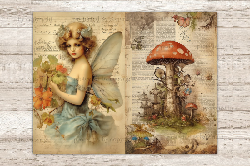 vintage-fairy-junk-journal-page-forest-scrapbook-paper