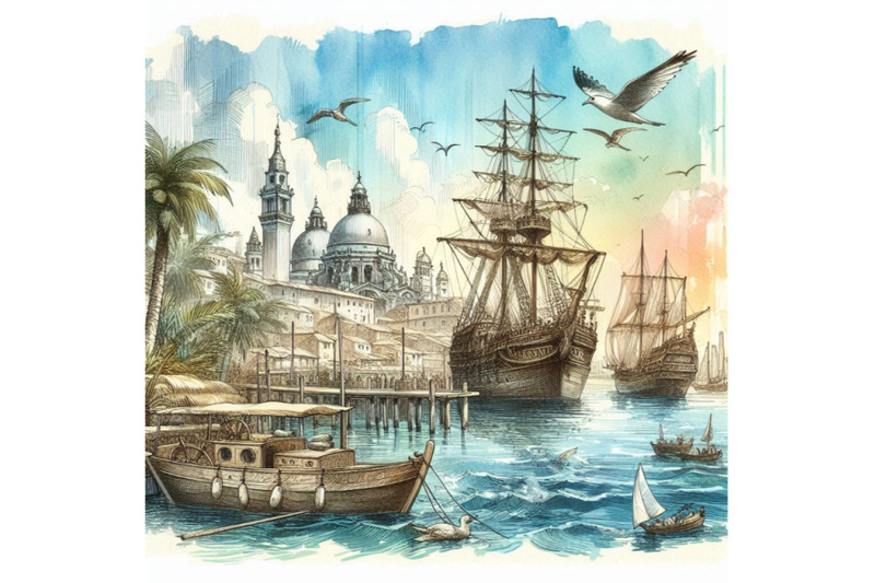 nautical-sketch-background-for-design