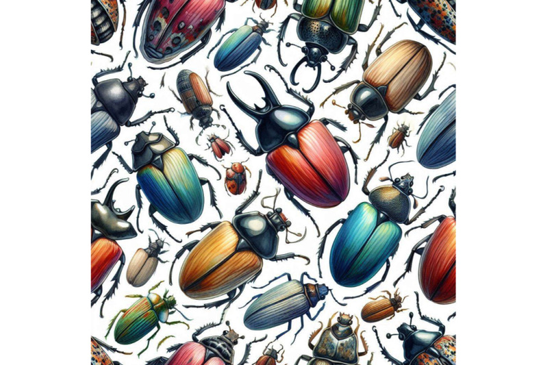 watercolor-beetles-seamless-pattern