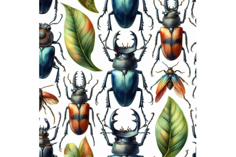 watercolor-beetles-seamless-pattern