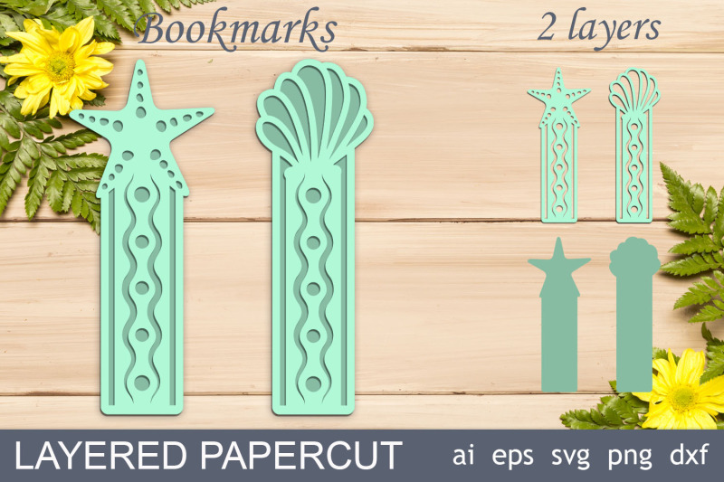 layered-bookmark-with-seashell-summer-layered-svg