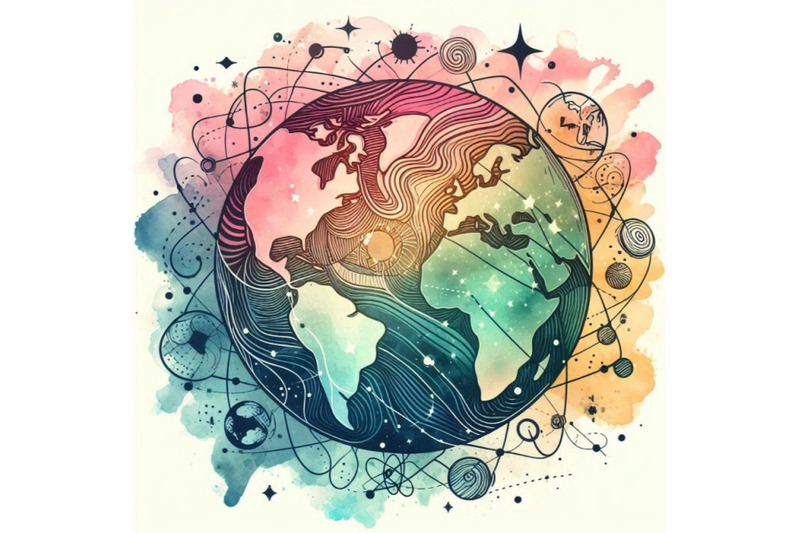 planet-earth-earth-watercolor-background