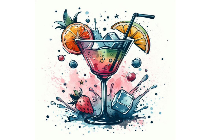 cocktail-fruit-ice-and-a-splash-hand-drawn