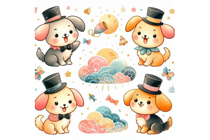 cute-cartoon-puppy-watercolor-illustration