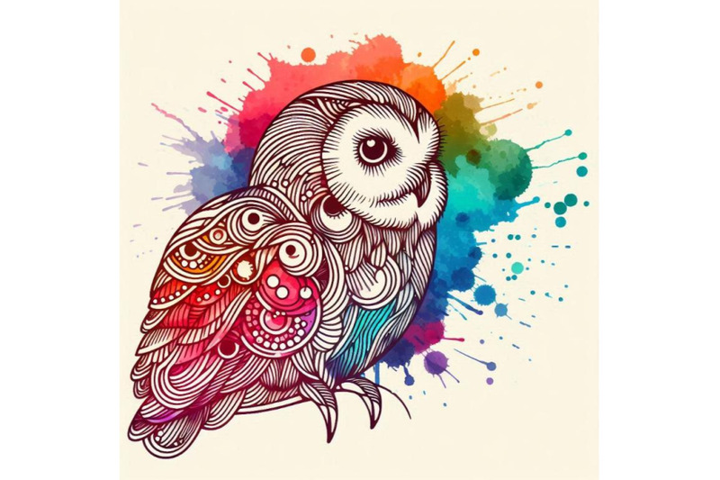 snowy-owl-illustration-with-splash-watercol