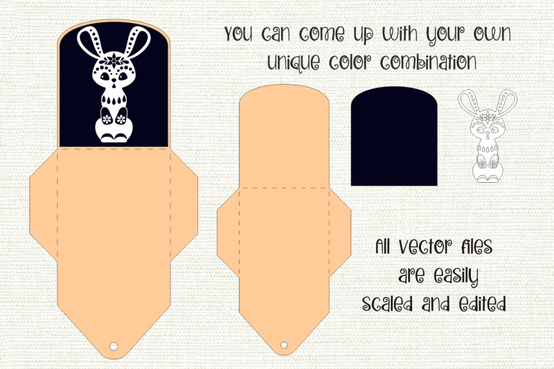 cute-bunny-christmas-gift-card-holder-paper-craft-template