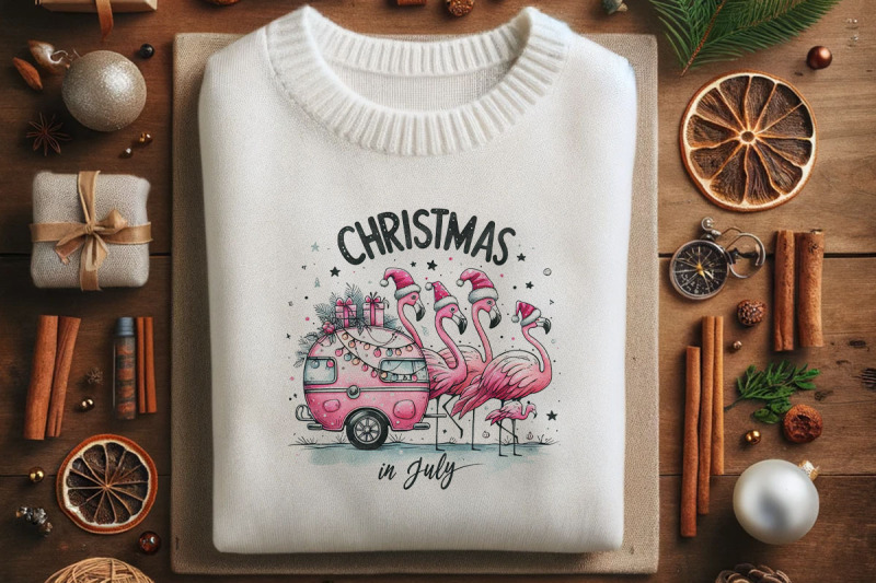 flamingo-christmas-in-july-art