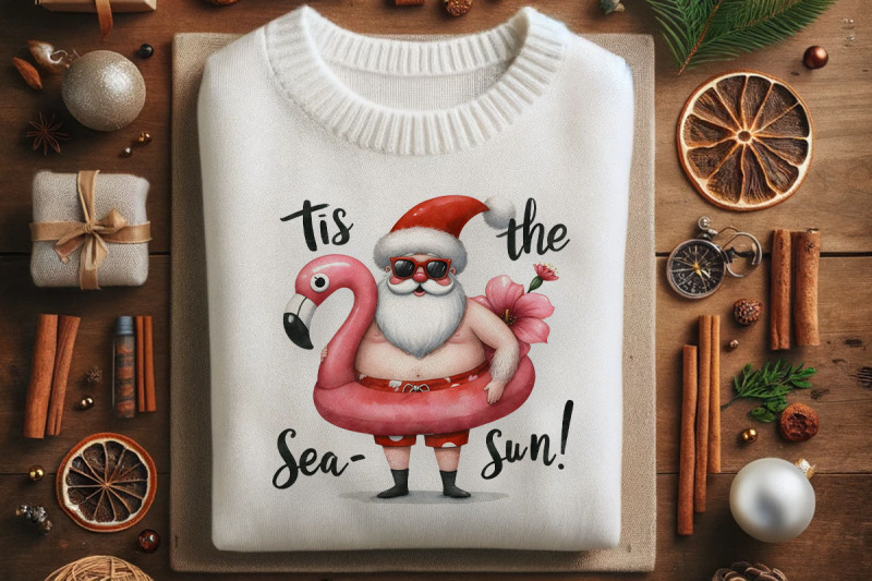 tis-the-sea-sun-flamingo-art