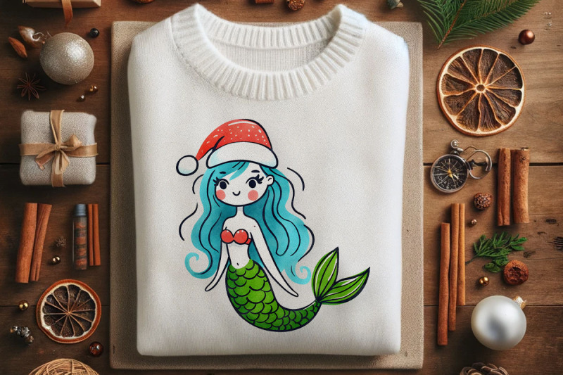 mermaid-christmas-in-july-art