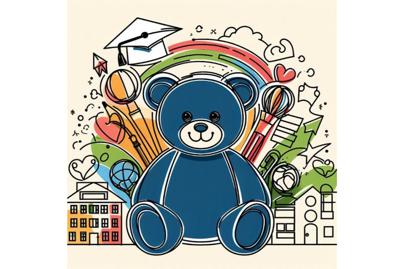 teddy-bear-and-school-background