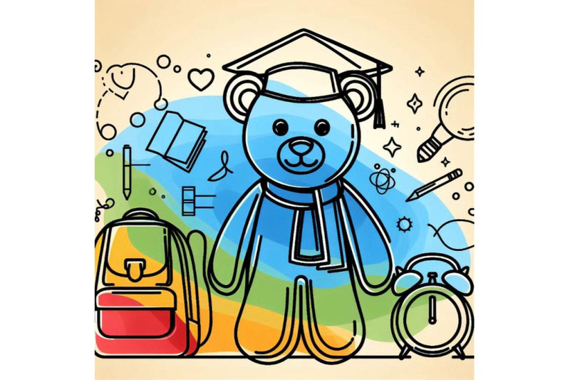 teddy-bear-and-school-background