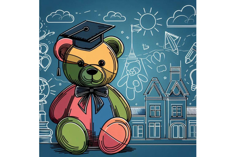 teddy-bear-and-school-background